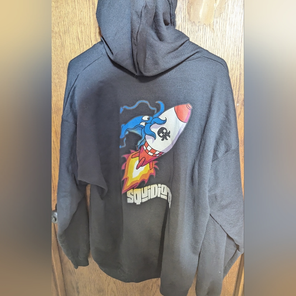 Squidiots Hanes Zip Up Hoodie, Size XL, Black w/Squidiots Logo - Picture 2 of 7
